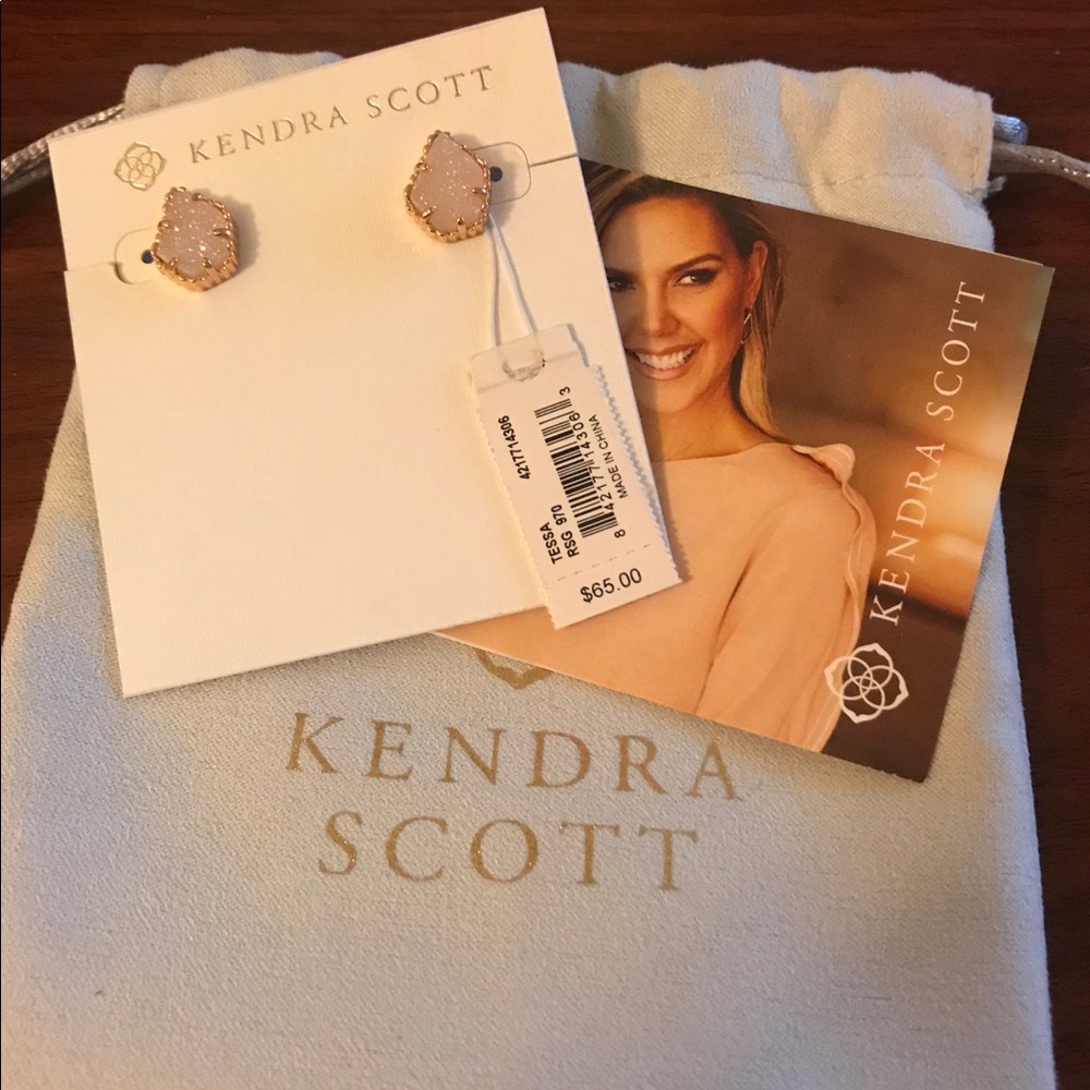 Kendra Scott “Tessa” Druzy and Rose Gold Earrings